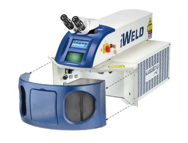 992 Series laser welding system with open front panel for maintenance